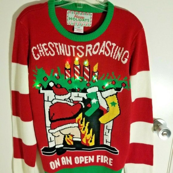 Ugly Christmas Sweater With Lights Santa Clause - Picture 5 of 6